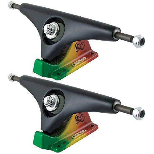 トラック スケボー スケートボード DECK Gullwing Charger 9.0 Black/Rasta Skateboard Trucks (Set O