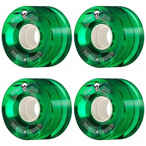ウィール タイヤ スケボー Powell-Peralta Clear Cruiser Green Skateboard Wheels - 59mm 80a (Set of 4)
