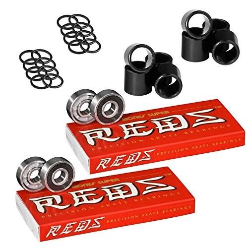 ベアリング スケボー スケートボード SG_B07D942JG5_US Bones Super Reds Skateboard Bearings, 2 x