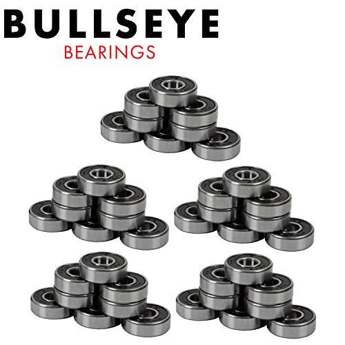 ベアリング スケボー スケートボード Bullseye Skateboard Bearings ABEC 5 Rated - 40 Chrome Servi
