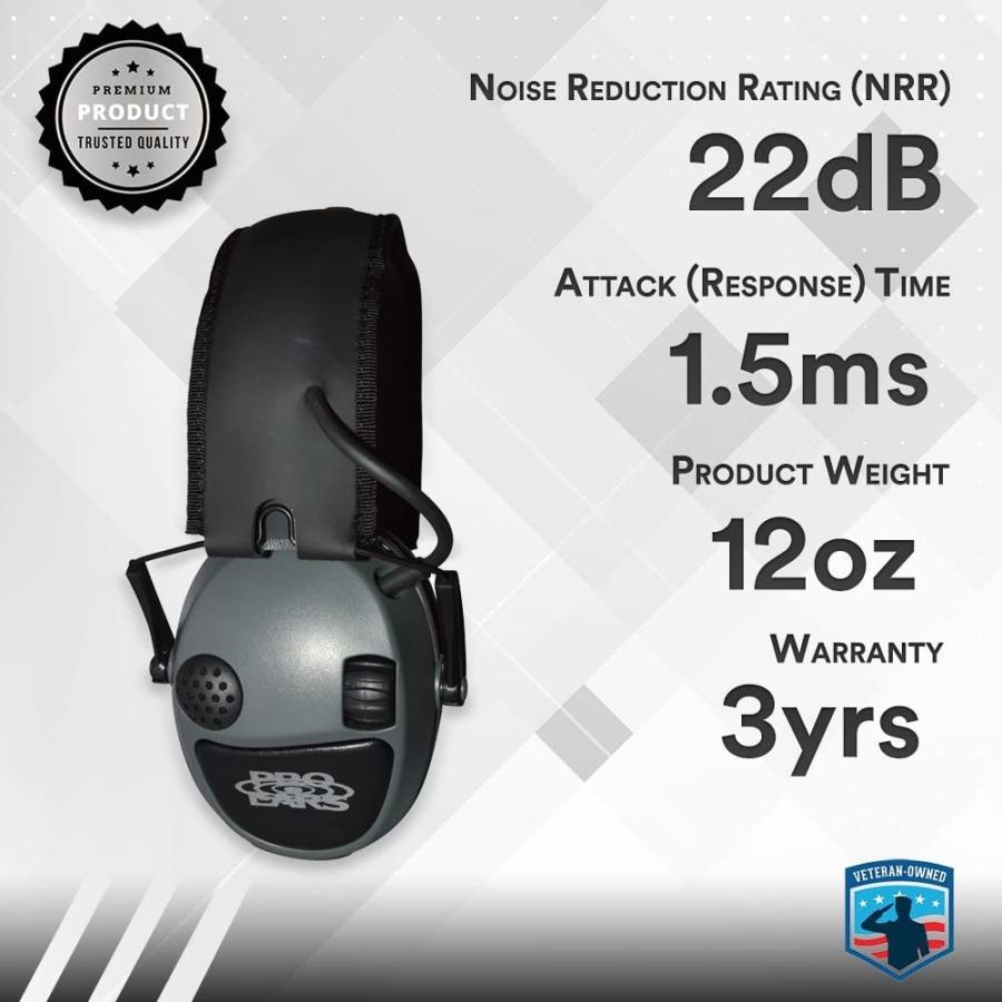 イヤーマフ シューティング ハンティング PESILVER Pro Ears Silver 22 Electronic Hearing Protec_1