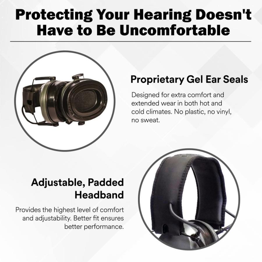 イヤーマフ シューティング ハンティング PESILVER Pro Ears Silver 22 Electronic Hearing Protec_5