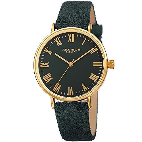 腕時計 アクリボスXXIV レディース AK1081 Akribos XXIV AK1081 Women's Cavallino Leather Strap Slim