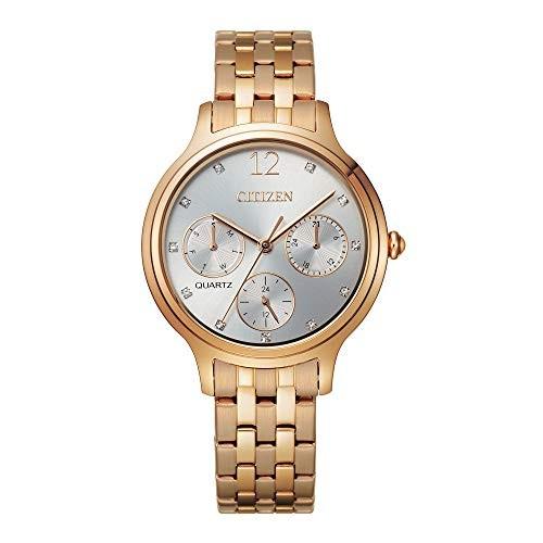 腕時計 シチズン 逆輸入 ED8183-54A Citizen Quartz Gold-Tone Bracelet Silver Dial, Rose Gold-Tone : [シチズン]CITIZEN 腕時計 ECO-DRIVE シグネチャー エコ