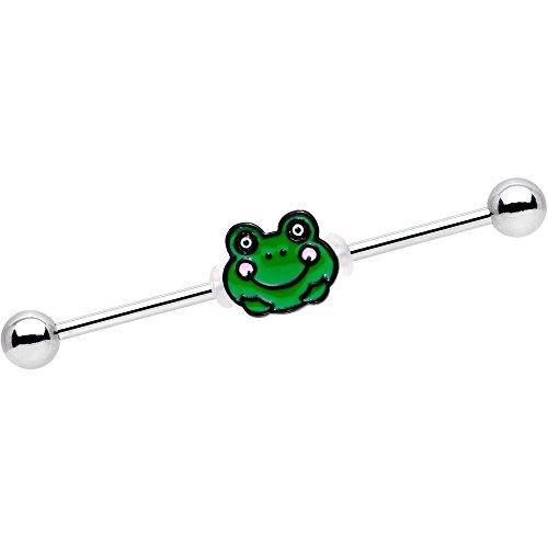 ボディキャンディー ボディピアス アメリカ 63006 Body Candy Steel Smiling Green Frog Helix Ea