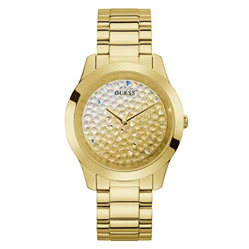 新年の贈り物 腕時計 ゲス GUESS GW0020L2 Gold-Tone Swarovski? Crystal Bracelet Watch 腕時計
