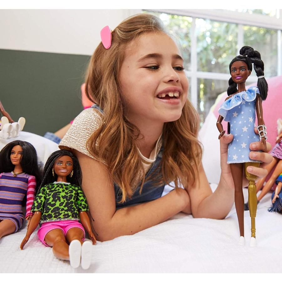 バービー Barbie ファッショニスタ 146 義足着用 星のプリントとフリルのワンショルダー シルエッ_1
