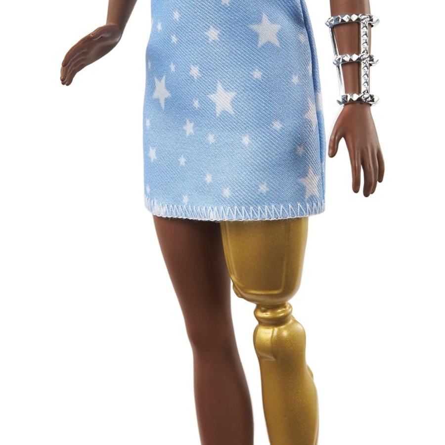 バービー Barbie ファッショニスタ 146 義足着用 星のプリントとフリルのワンショルダー シルエッ_4