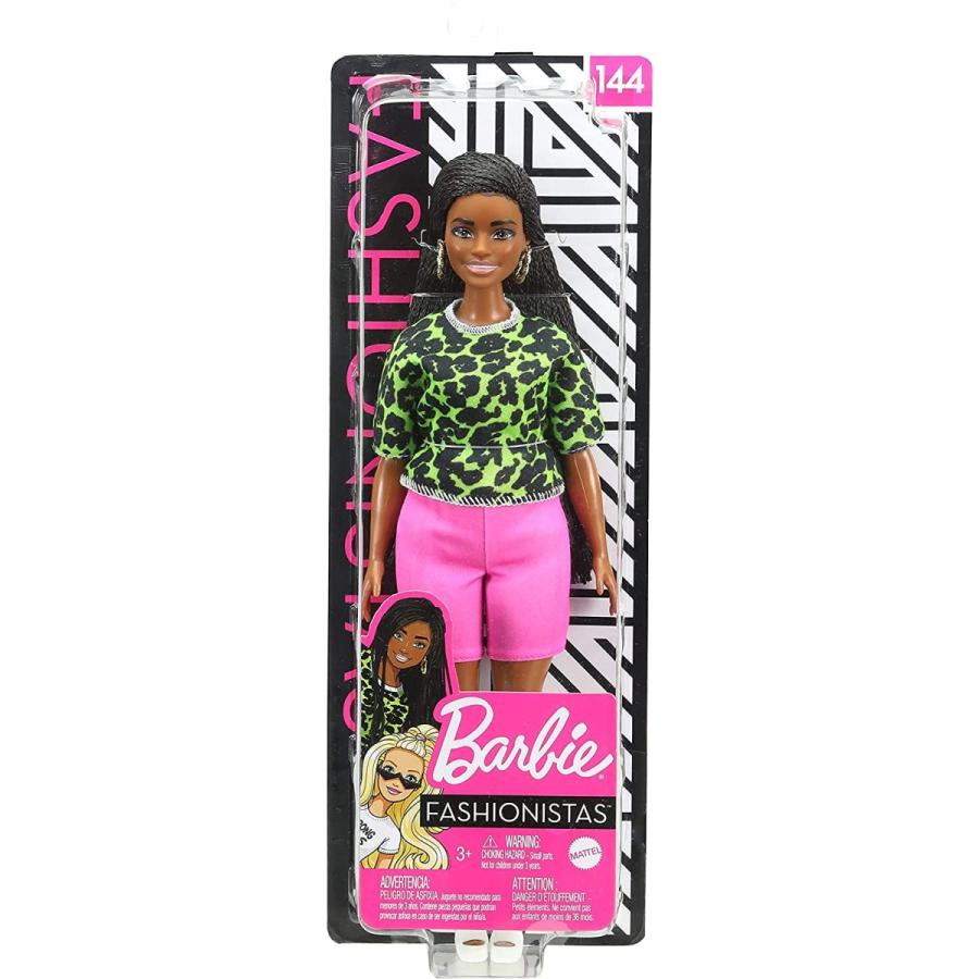 バービー人形 バービー ファッショニスタ 144 黒人 ロングブレード ネオンルック Barbie Fashionistas Gの画像