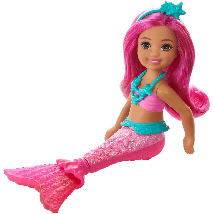 バービー バービー人形 GJJ86 Barbie Dreamtopia Chelsea Mermaid Doll with Pink Hair \u0026 Tail, Royal Head