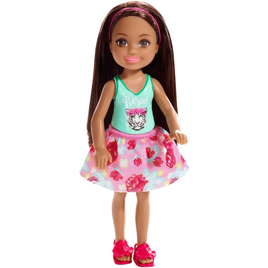 バービー バービー人形 GMR93 Barbie Club Chelsea Doll， 6-inch Brunette with Fierce Tiger Graphic