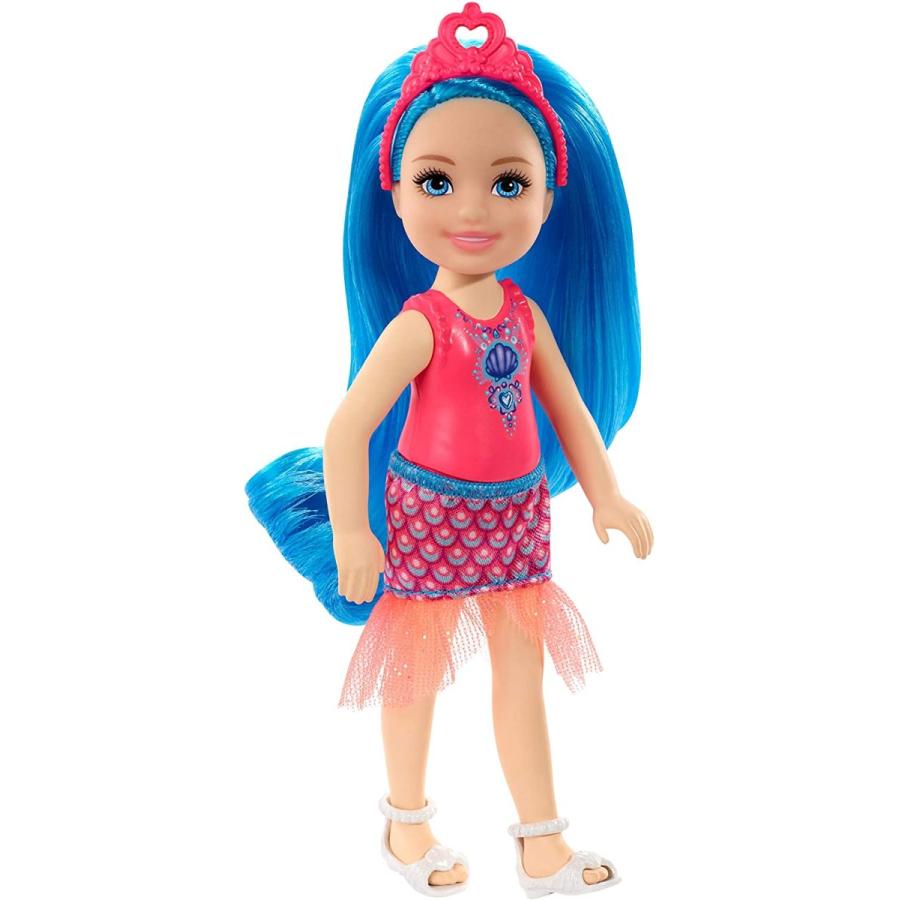 バービー バービー人形 GJJ94 Barbie Dreamtopia Chelsea Sprite Doll, 7-inch, with Blue Hair Wearing Fa