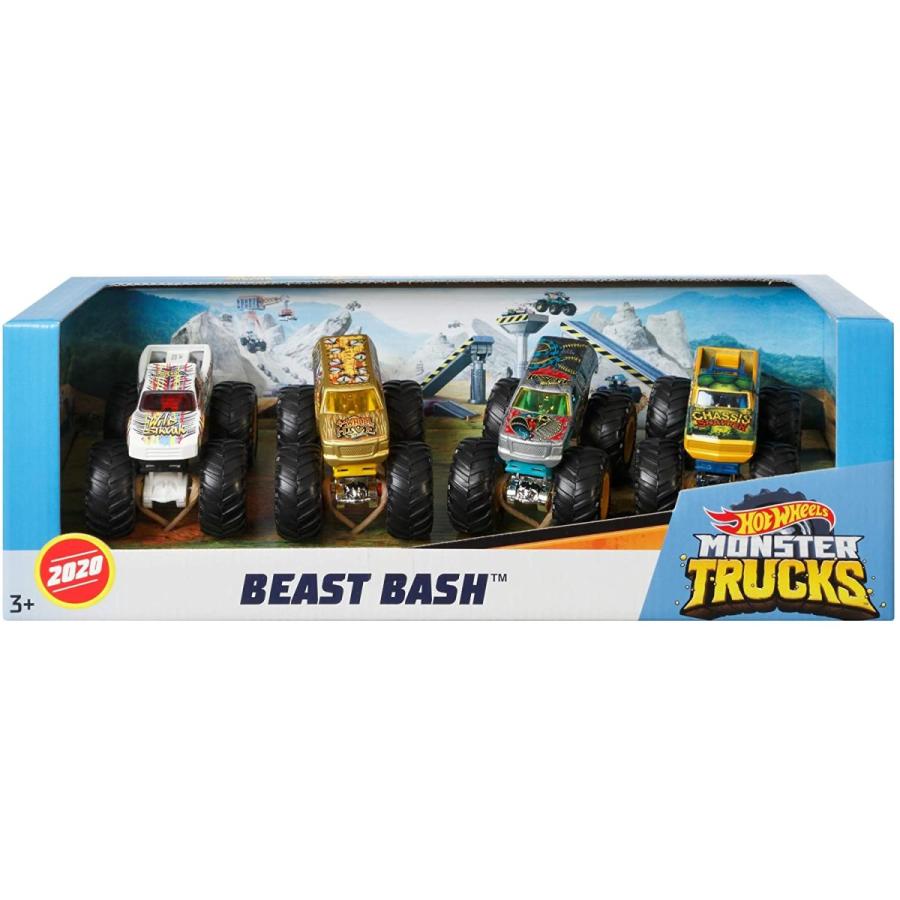 ホットウィール マテル ミニカー Gbp23 Hot Wheels Monster Trucks 1 64 Scale 4 Pack With Giant W Pd マニアックス Yahoo 店 通販 Yahoo ショッピング