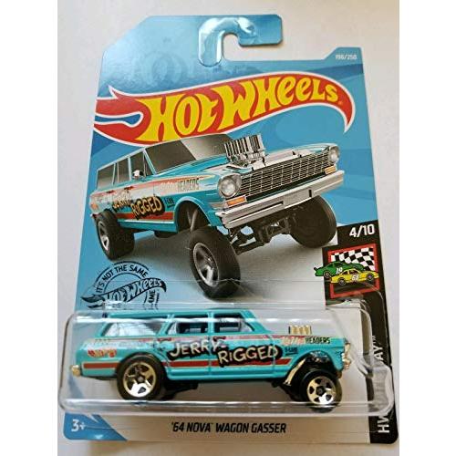 ホットウィール マテル ミニカー HDG52 Hot Wheels Nova Wagon Gasser 198/250, Blue, 1:64 Scale, Die