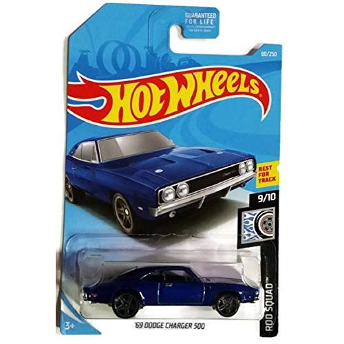 ホットウィール Hot Wheels '69ダッジ・チャージャー 500 Rod Squad 9/10 80/250 ブルー Dodge Charger ビークル