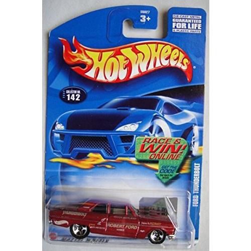 ホットウィール マテル ミニカー Hot Wheels RED Ford Thunderbolt #142 Race \u0026 Win Online Card 5SP