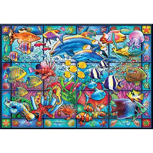 ジグソーパズル 海外製 アメリカ 2307 Buffalo Games - Stained Glass Aquarium - 2000 Piece Jigsaw P