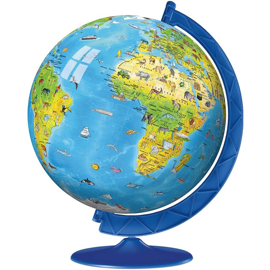 ジグソーパズル 海外製 180ピース 3D立体パズル 子供の世界の地球儀 高さ26.7×横22センチ 絵画・アの画像