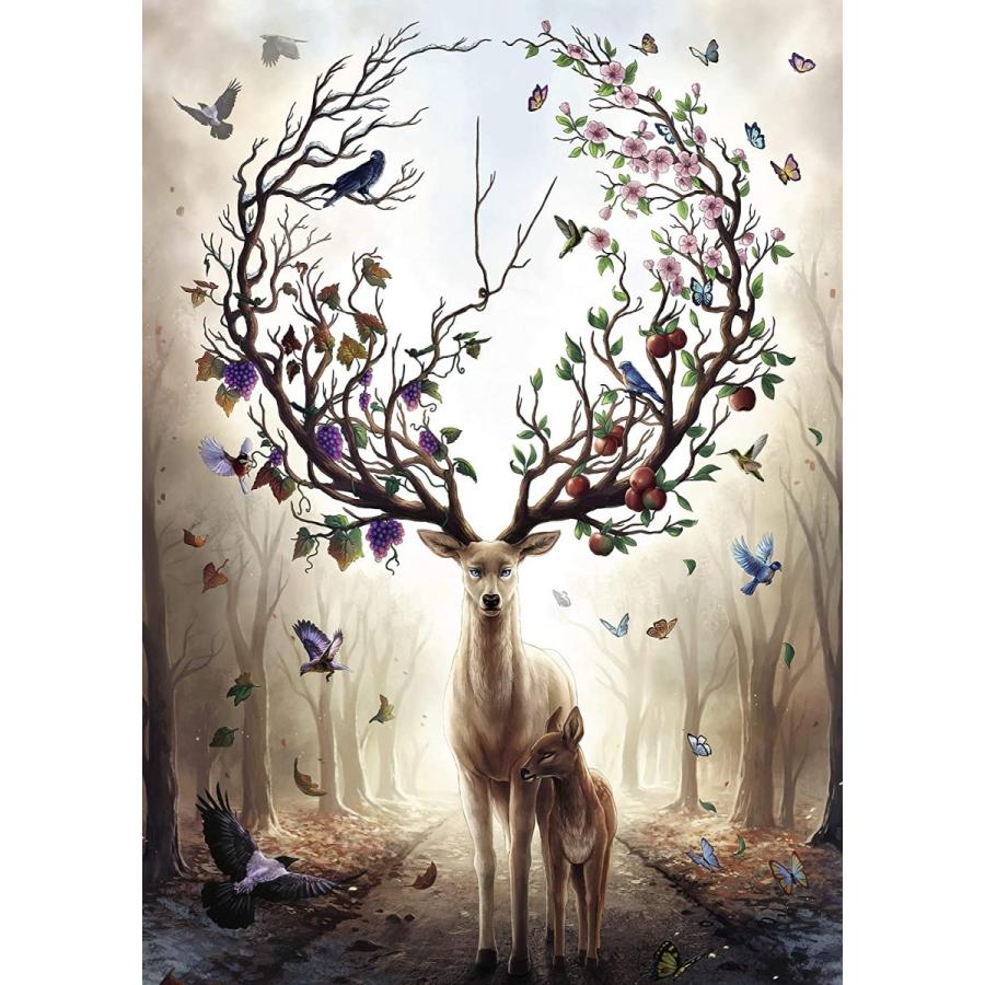 ジグソーバズル 海外製 魔法の鹿 シカ 1000ピース  サイズ約70x50センチ ペット・動物 絵画・アーの画像