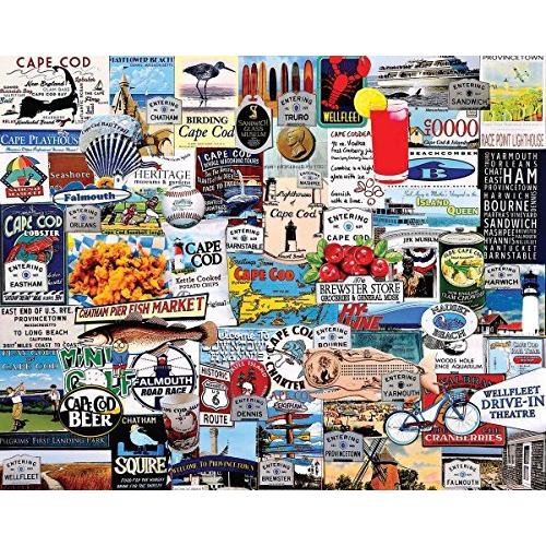 ジグソーバズル 海外製 1000ピース ケープコッドが大好き サイズ約60×76センチ 絵画・アート White