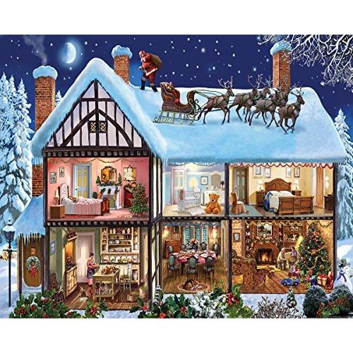 ジグソーバズル 海外製 1000ピース クリスマスハウス サイズ約60×76センチ クリスマス 絵画・アー