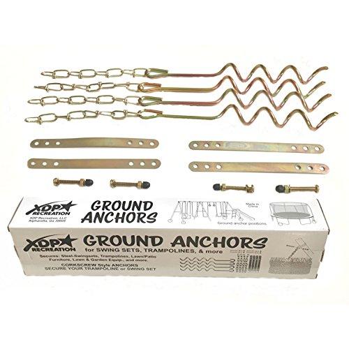 ジャングルジム 鞦韆 屋内・野外命のせんたく 70113 Metal Ground Anchor Kit - 4pcs Auger-Style 12 3 スポーツ玩具-ゲーム、おもちゃ
