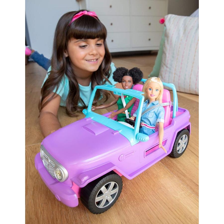 Barbie バービー オフロード車 パープルのボディ、ピンクの