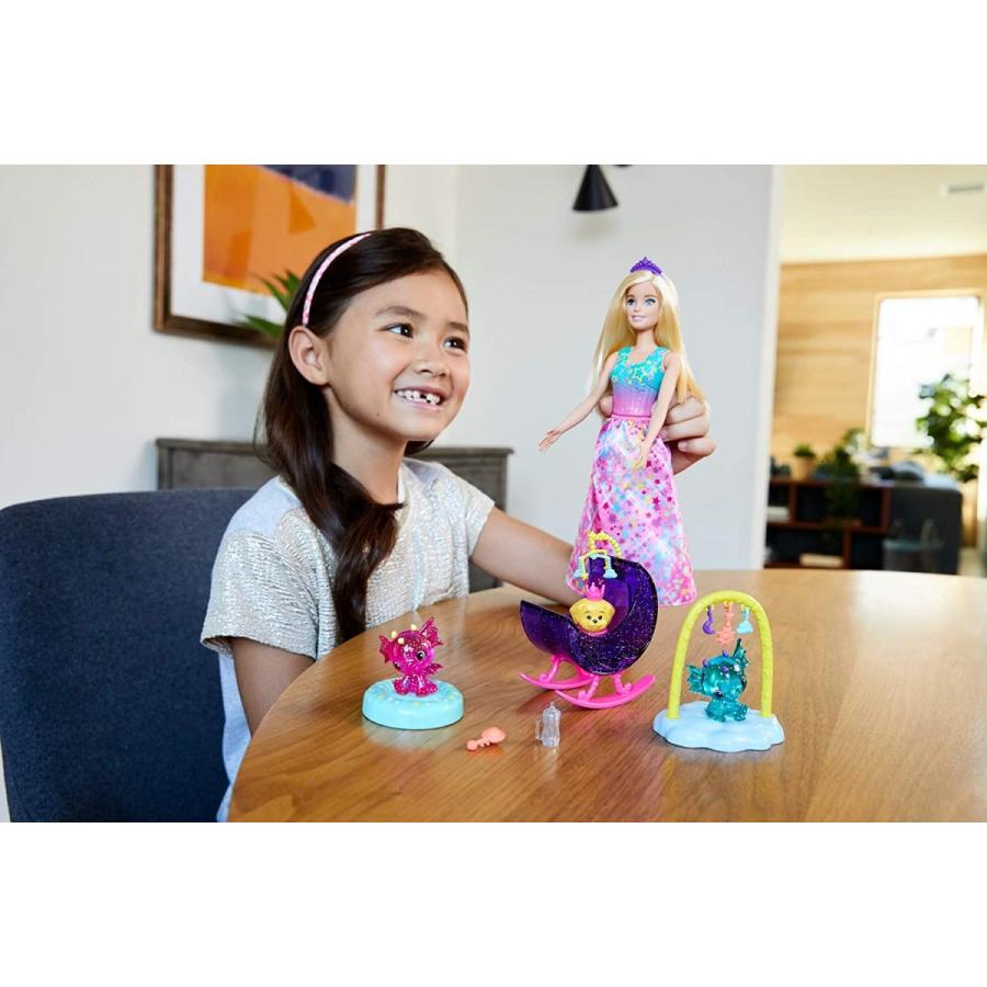 バービー バービー人形 GJK51 Barbie Dreamtopia Dragon Nursery Playset Princess Doll, Baby Dragons, Crの画像