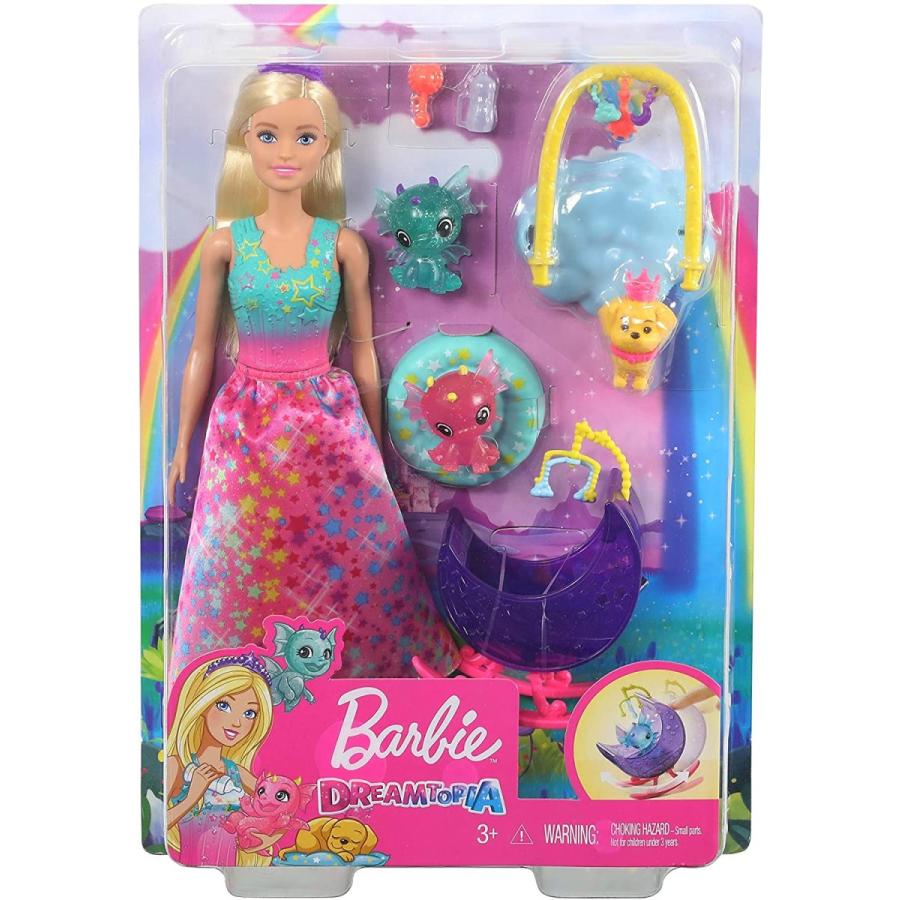 バービー バービー人形 GJK51 Barbie Dreamtopia Dragon Nursery Playset Princess Doll, Baby Dragons, Crの画像