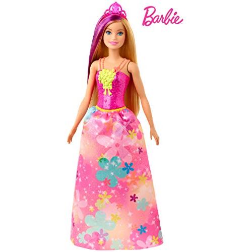 バービー バービー人形 GJK13 Barbie Dreamtopia Princess Doll, 12-inch, Blonde with Purple Hairstreak
