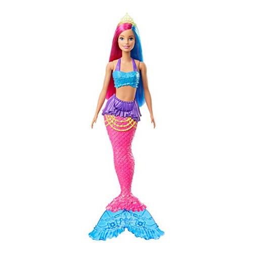 バービー バービー人形 GJK08 Barbie Dreamtopia Mermaid Doll with Pink & Blue Hair & Tail， Plus Tiara