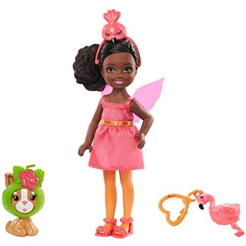バービー バービー人形 GJW30 Barbie Club Chelsea Dress-Up Doll, 6-in Brunette in Flamingo Costume, wi