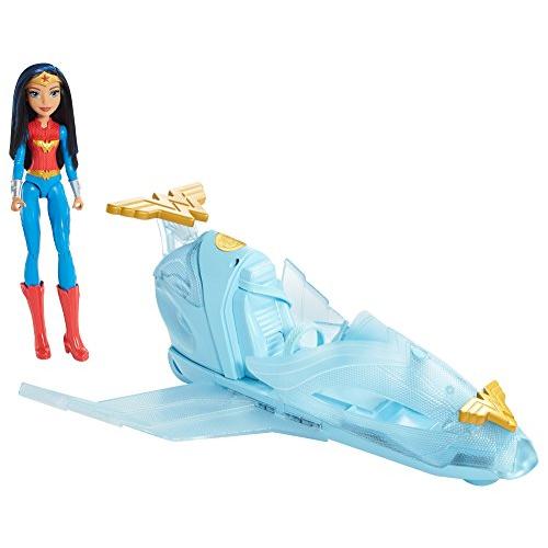 バービー バービー人形 DYN05 DC Super Hero Girls Wonder Woman & Invisible Jet Dolls, Multicolor, 19.0