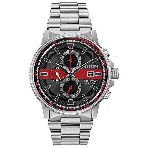 腕時計 シチズン 逆輸入 CA0299-57E Citizen Men's Thin Red Line Watch Chronograph 200M WR Eco Drive CA｜maniacs-shop