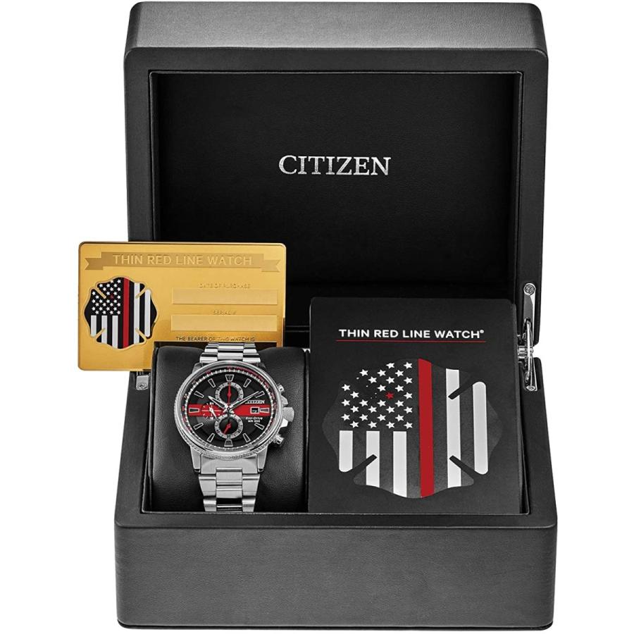 腕時計 シチズン 逆輸入 CA0299-57E Citizen Men's Thin Red Line Watch Chronograph 200M WR Eco Drive CA｜maniacs-shop｜05