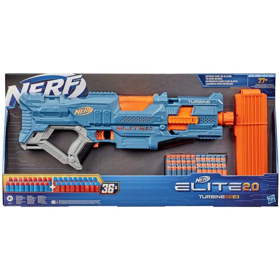 ナーフ アメリカ 直輸入 E9481EU4 Nerf Elite 2.0 Turbine CS-18 Motorised Blaster, 36  Nerf Darts, 18-Da