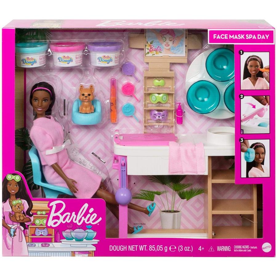 バービー バービー人形 日本未発売 GJR85 Barbie Face Mask Spa Day Playset with Brunette Barbie Do｜maniacs-shop｜06