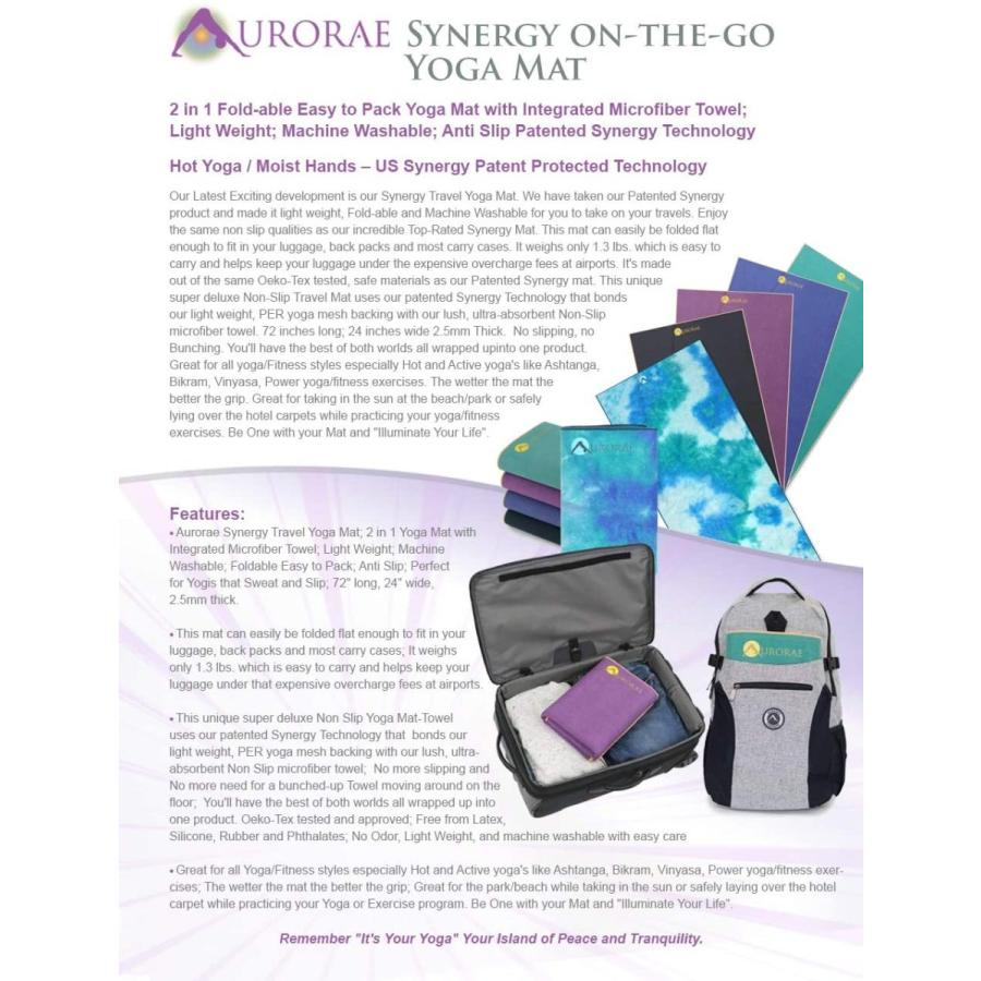 ヨガマット フィットネス YM001CAN Aurorae Synergy Foldable On-the-Go Travel Yoga,Gym/Exercise Mat foの画像