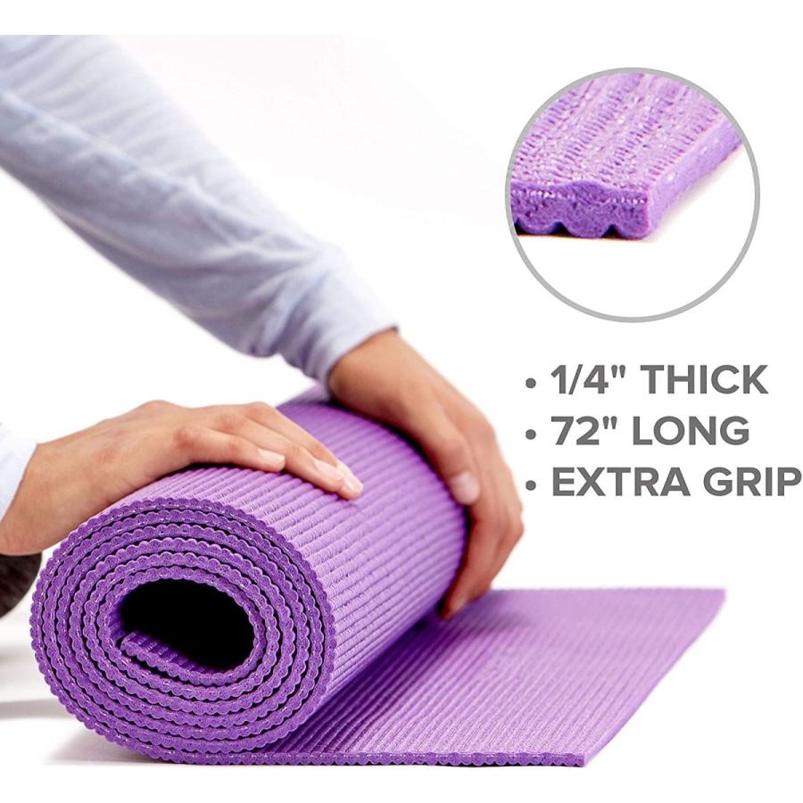 ヨガマット フィットネス 05-64061 Gaiam Essentials 1/4\" Thin (6mm) Yoga \u0026 Pilates, Fitness \u0026 Exercisの画像