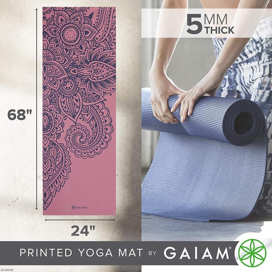 ヨガマット フィットネス 05-64039 Gaiam Yoga Mat Premium Print Non Slip Exercise \u0026 Fitness Mat for Aの画像