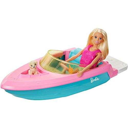バービー バービー人形 日本未発売 GRG29 Barbie Boat with Puppy and Themed Accessories, Fits 3 Do