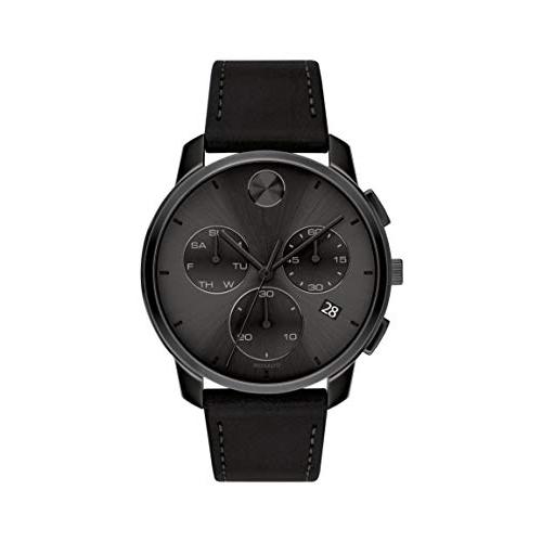 腕時計 モバード メンズ 3600632 Movado Men's Bold Thin Stainless Steel Swiss Quartz Watch with Leathe