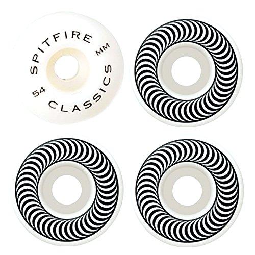 ウィール タイヤ スケボー SFWH0005 Spitfire Unisex Adult Formula-Four Classic Wheels - White, 54 mm