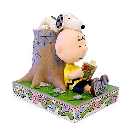 流行に エネスコ Enesco 置物 インテリア Enesco Peanuts By Jim Shore Charlie Brown Snoopy Reading 無料長期保証 Uni Labs Com