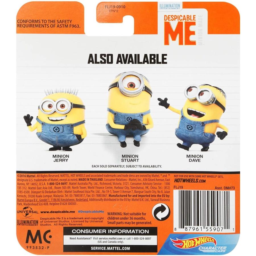 ホットウィール マテル ミニカー FLJ19 Hot Wheels Despicable Me: Minion Stuart Vehicle, 1:64 Scale｜maniacs-shop｜05