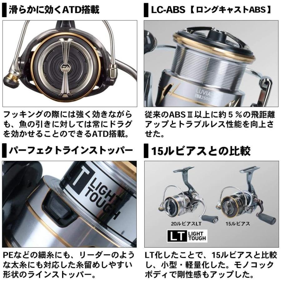 リール Daiwa ダイワ 00060202 Daiwa LT2500S Rubius FC Spinning Reel 20 (2020 Model)