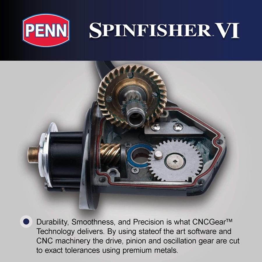 リール ペン Penn Spinfisher VI PENN Spinfisher VI Spinning Nearshore/Offshore Fishing Reel, HT-100 Frontの画像