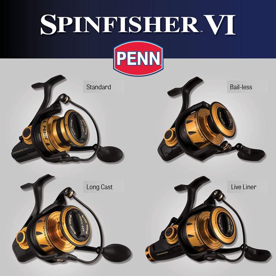 リール ペン Penn Spinfisher VI PENN Spinfisher VI Spinning Nearshore/Offshore Fishing Reel, HT-100 Frontの画像