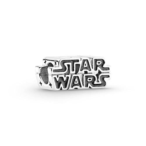 パンドラ ブレスレット チャーム 799246C01 PANDORA Star Wars， Silver 3D Logo， Black Charm
