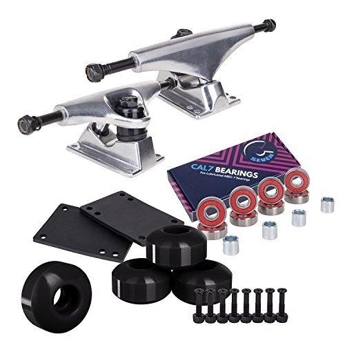 トラック スケボー スケートボード BB-525-STSV-BK Cal 7 Skateboard Package | Complete Combo Set w